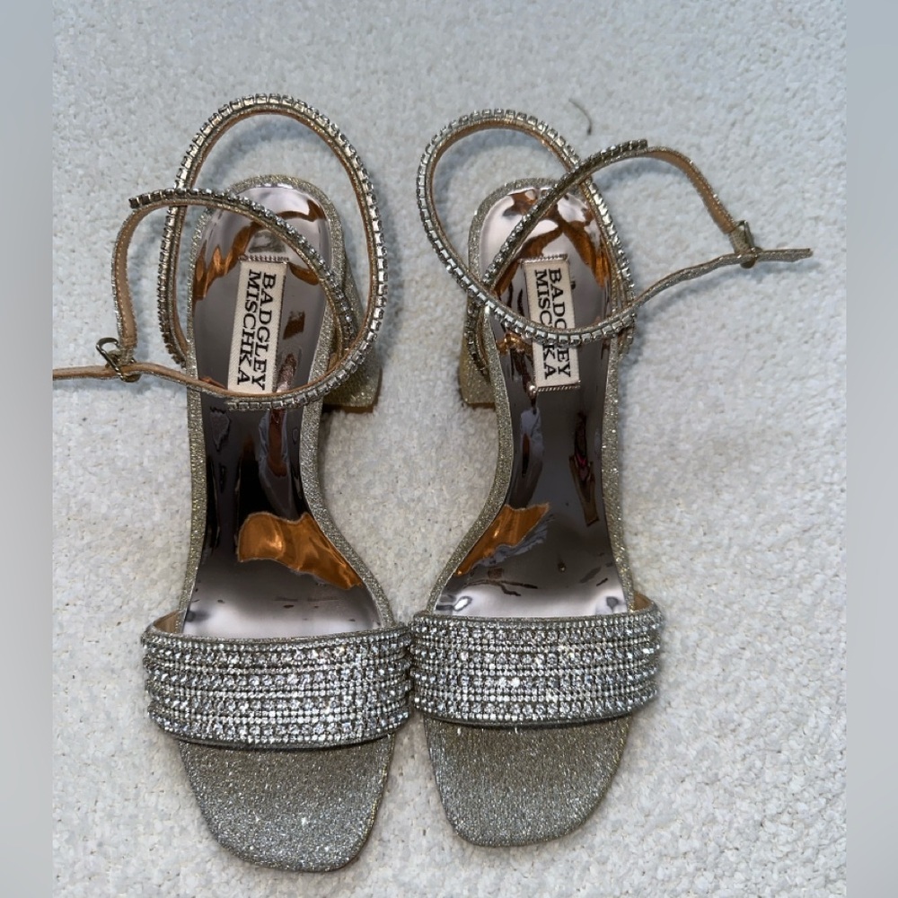 Silver and Gold Badgley Mischka heels - new with box